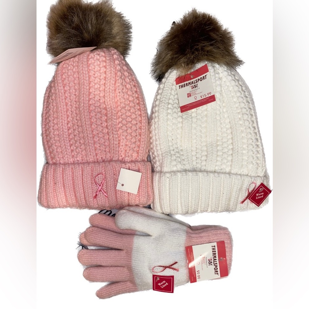 Breast Cancer Awareness Hat & Glove Set
